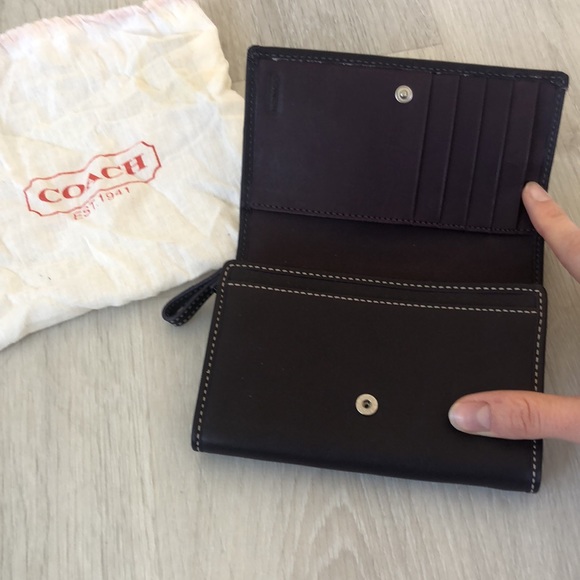 NWOT COACH Vintage Genuine Leatherware Medium Wallet Billfold, Chocolate Brown - Picture 8 of 16